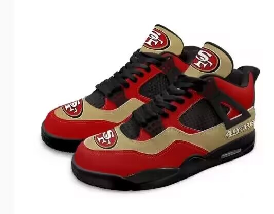 Women's San Francisco 49ers Running weapon Air Jordan 4 Shoes 0001